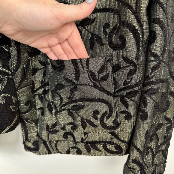 Parsley And Sage Women’s Reversible Jacket Size XL Black Gold Tapestry Jacquard - Picture 12 of 13